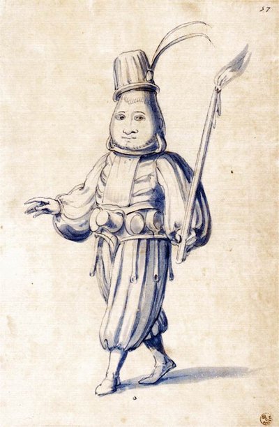 Disegno di costume di un cuoco da Giuseppe Arcimboldo
